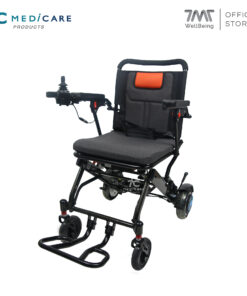 รถเข็็นอะลูมิเนียมไฟฟ้าน้ำหนักเบา เหมาะสำหรับเดินทางท่องเที่ยว พกพาสะดวก มีโช้คกันสะเทือน